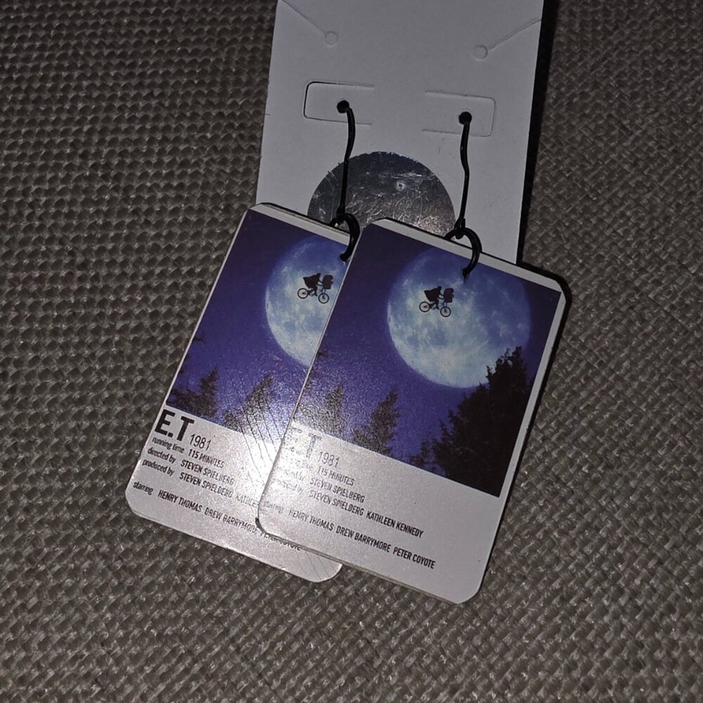 ET Earrings Handmade Extraterrestrial Movie 80s 1980s Retro Jewelry Retro Artsy